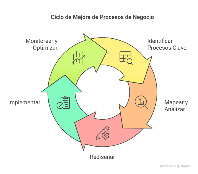 Pasos en un Ciclo de Mejora de Procesos